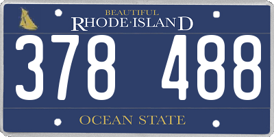 RI license plate 378488