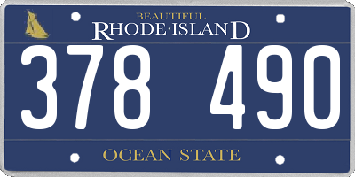 RI license plate 378490