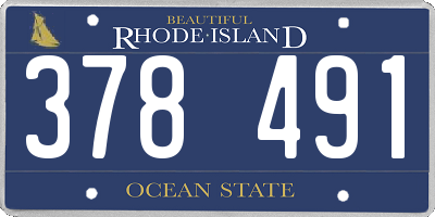 RI license plate 378491