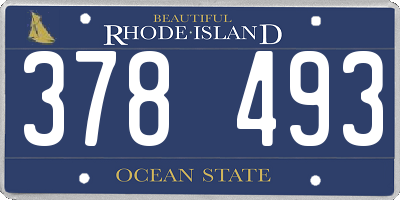 RI license plate 378493