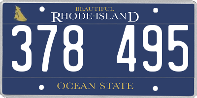 RI license plate 378495