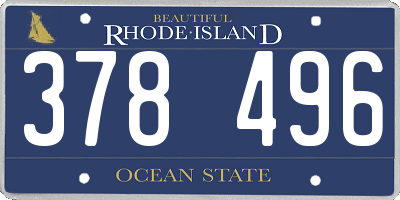 RI license plate 378496