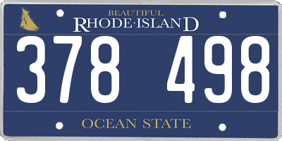 RI license plate 378498