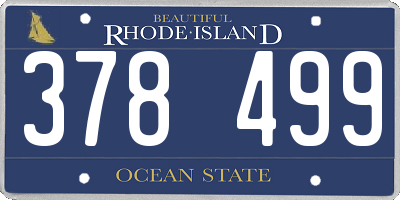 RI license plate 378499