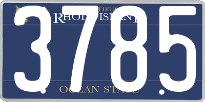 RI license plate 3785