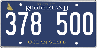 RI license plate 378500