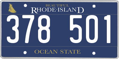 RI license plate 378501