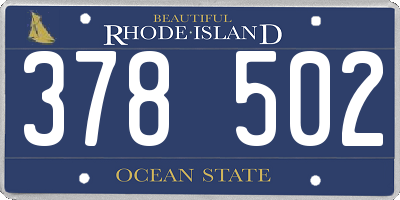 RI license plate 378502
