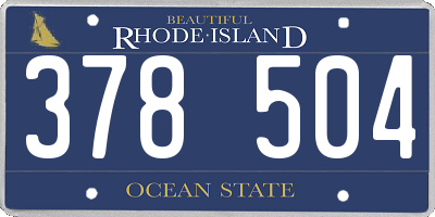 RI license plate 378504