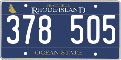 RI license plate 378505