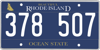 RI license plate 378507