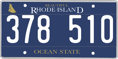 RI license plate 378510