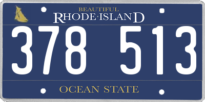 RI license plate 378513