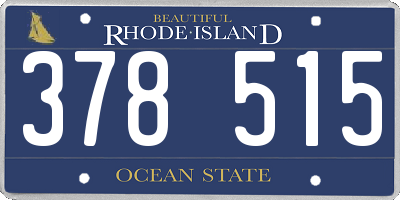 RI license plate 378515