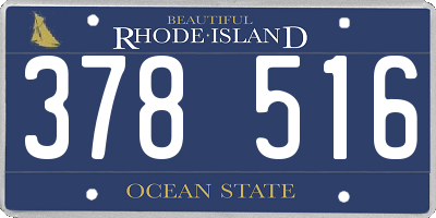 RI license plate 378516