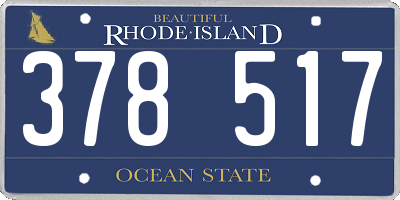 RI license plate 378517