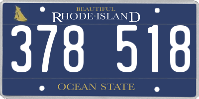 RI license plate 378518