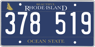 RI license plate 378519