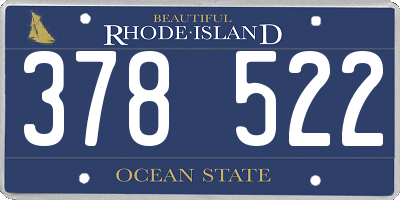 RI license plate 378522