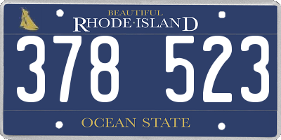RI license plate 378523