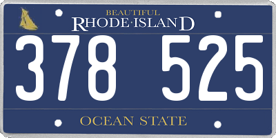 RI license plate 378525