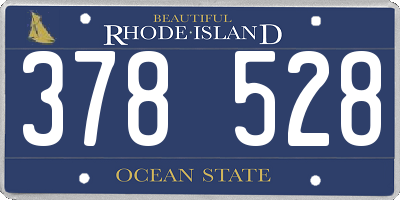 RI license plate 378528