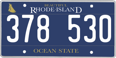 RI license plate 378530