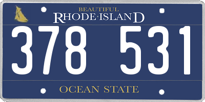 RI license plate 378531