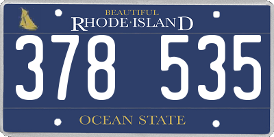 RI license plate 378535