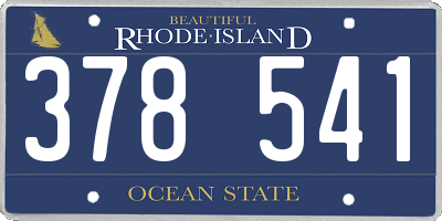 RI license plate 378541
