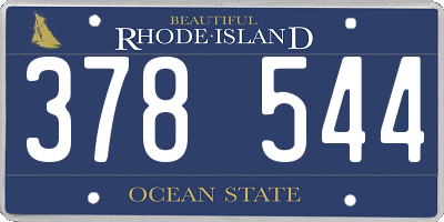 RI license plate 378544