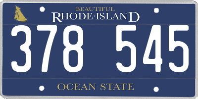 RI license plate 378545