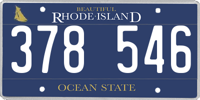 RI license plate 378546