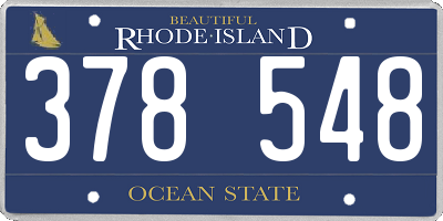 RI license plate 378548