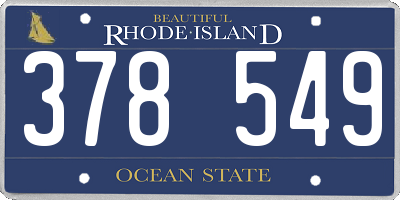 RI license plate 378549