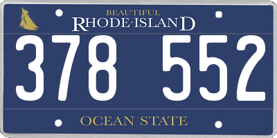 RI license plate 378552