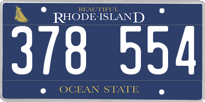 RI license plate 378554