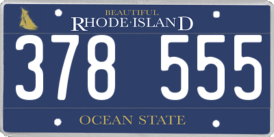 RI license plate 378555