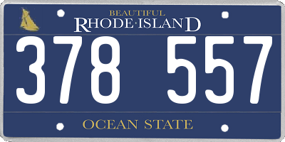 RI license plate 378557