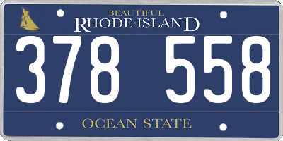 RI license plate 378558