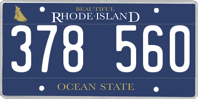 RI license plate 378560
