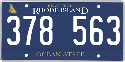 RI license plate 378563