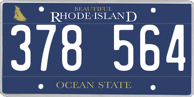 RI license plate 378564