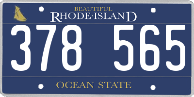 RI license plate 378565