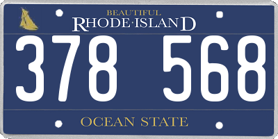 RI license plate 378568