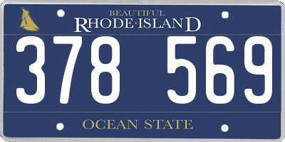 RI license plate 378569
