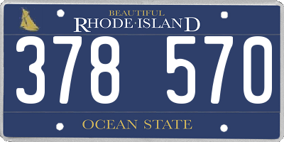 RI license plate 378570