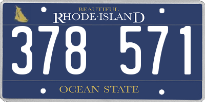 RI license plate 378571