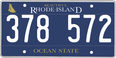RI license plate 378572