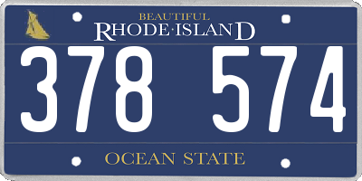 RI license plate 378574